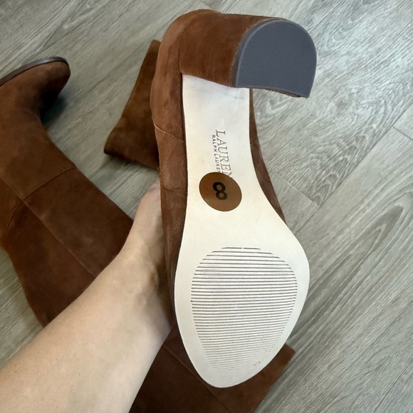 NWOB Lauren Ralph Lauren Artizan Suede Tall Boots - Picture 4 of 8